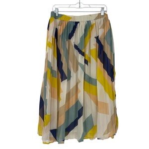 Her Destiny Pastel Colorblock Pleated Long Maxi Skirt Wms Sz Large